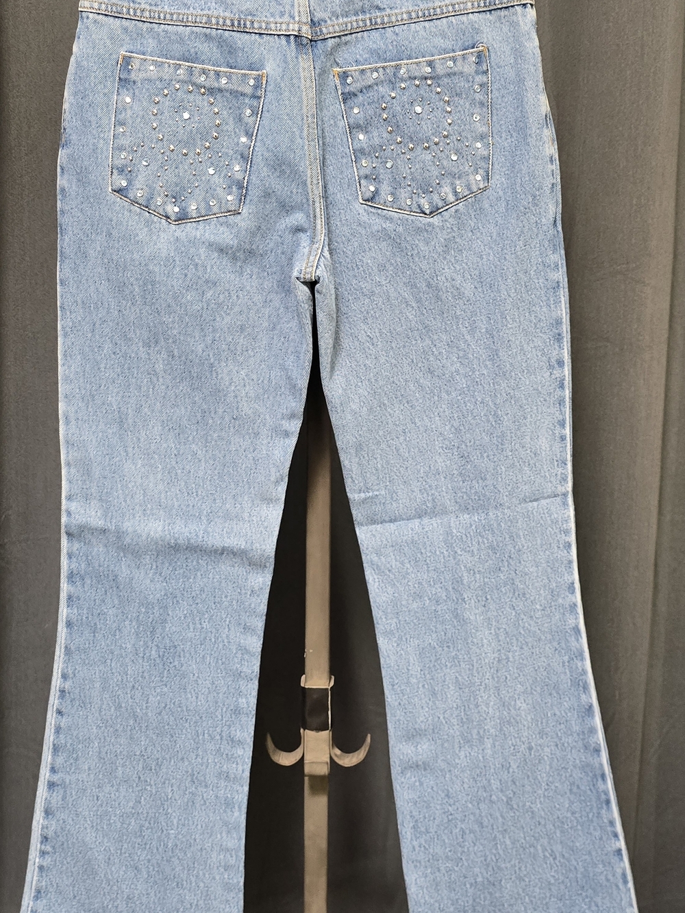 Mid-Rise Light Blue Flare Jeans - No Excuses Jeanswear - Picture 2 of 7